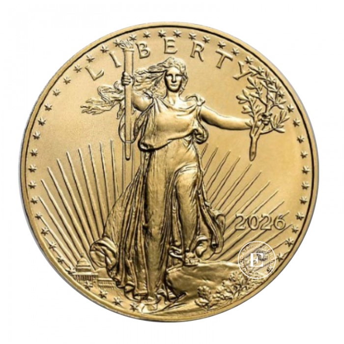 1 oz (31.10 g) investicinė auksinė moneta Amerikos Erelis,
